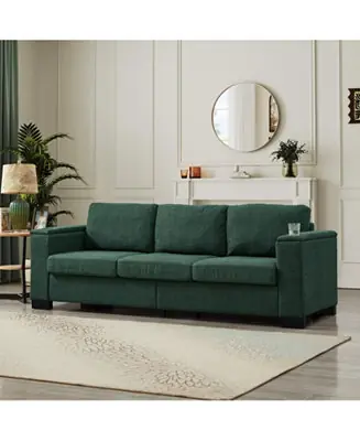 Modern Green Sofa with Cup Holder & Storage Best Choice