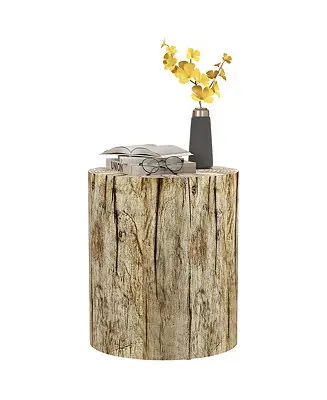 Professional Grade Tree Stump Stool, Concrete Side Table with Wood Grain Finish