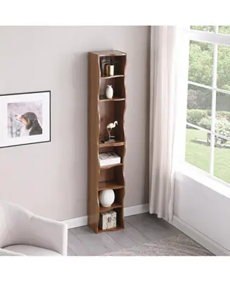Streamdale Wavy 8-Layer Adjustable Bookshelf - Narrow & Multifunctional Reduced Price