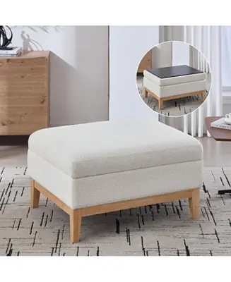 Sale 33.86" Boucle Storage Ottoman/Coffee Table