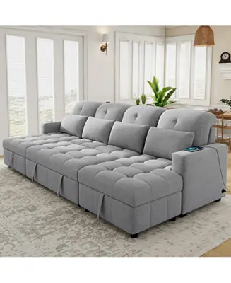 Oversized Sectional Sofa Bed with Storage and USB Ports High Quality