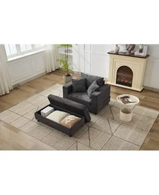 Chaise Lounge with Storage Ottoman & Pillows In Demand