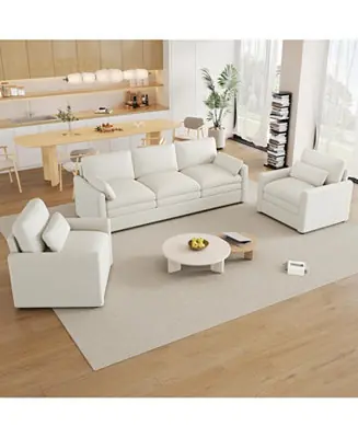Buy Today Cozy Beige Upholstered Sofa Set