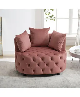 Luxury Streamdale Modern Accent Barrel Chair (Pink)