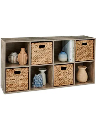 Final Sale 8-Cube Bookshelf, 11in Display Storage System, Organizer w/ Removable Back Panels