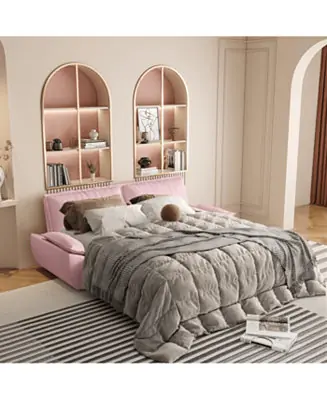Streamdale Queen Pull Out Sofa Bed, 3-in-1 Convertible Sleeper Loveseat, Pink Buy Direct