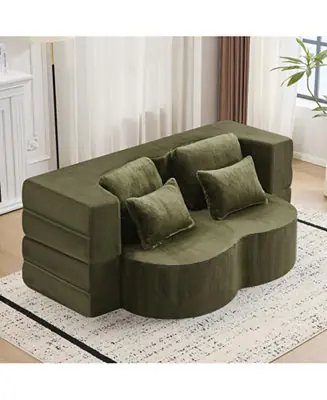 Bargain Streamdale Queen Chenille Foldable Sofa Bed - Convertible Futon Couch