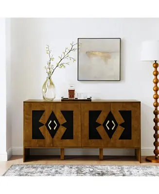 Mid-Century Modern Sideboard Buffet Cabinet - 60" Walnut Luxury