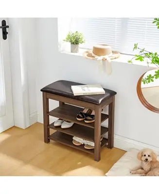 Limited Edition + Adjustable + Wood + Shoe Bench with Storage + Bench