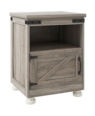 Farmhouse Side Table, End Table with Open Shelf and Cupboard, Instant Buy