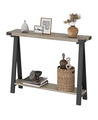 Exclusive Farmhouse V-Shaped Leg Entryway Console Table