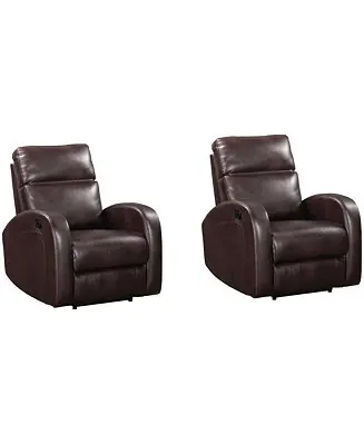 Devin - Pebble Brown Manual Recliner Two Pack Free Delivery
