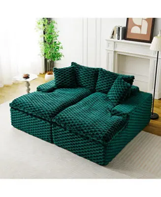 New Arrival Green Turtle Velvet Double Chaise Lounge Sofa