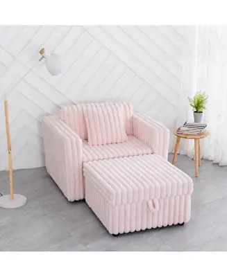 44.9" Pink Modular Sofa & Ottoman Set - Comfy & Stylish Trusted Brand