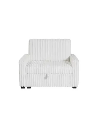 Upholstered Chesterfield Sofa Couch - Large White Budget