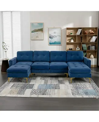 One Day Deal L-Shape Convertible Sectional Sofa with Ottoman