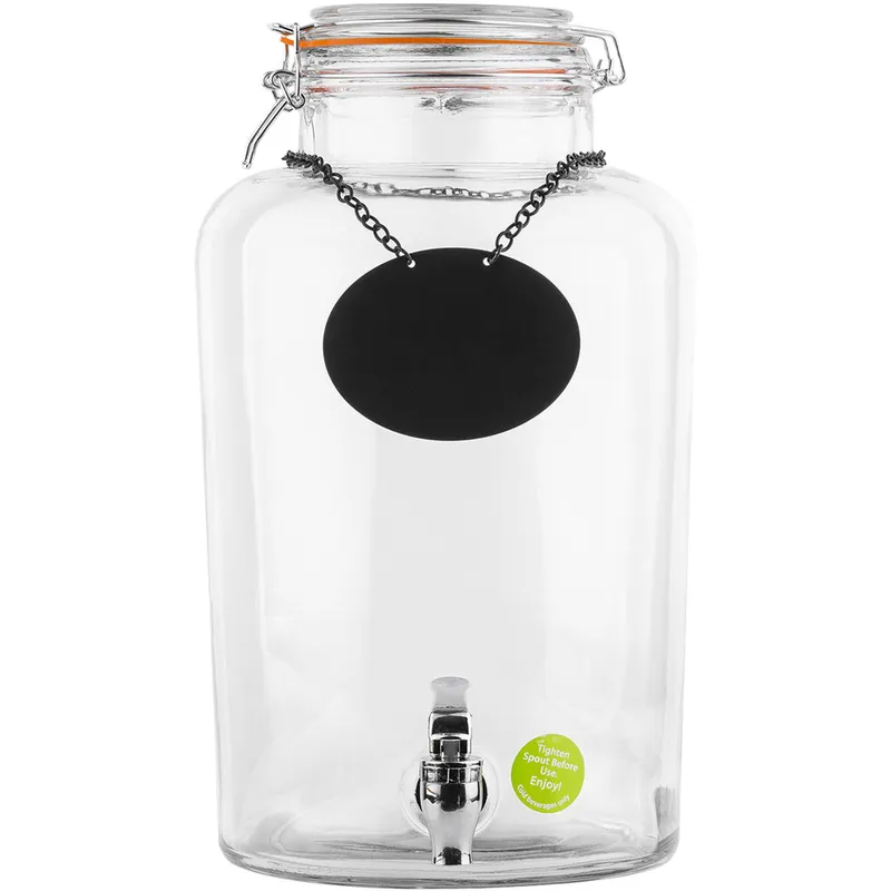 Next Day Delivery TableCraft 2.5 Gallon Country Glass Beverage Dispenser with Chalkboard Sign BDG2000