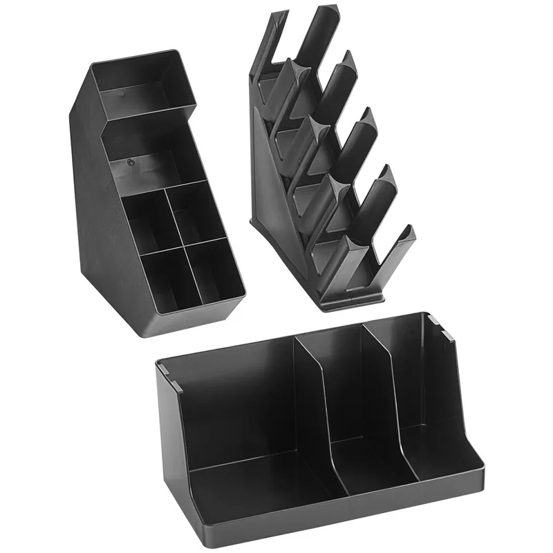 Choice Black Plastic Countertop Coffee Organizer Station Set Limited Offer