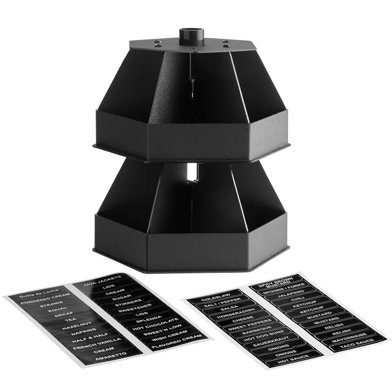 Save Now ServSense Black 12-Section Lazy Susan Countertop Condiment Organizer