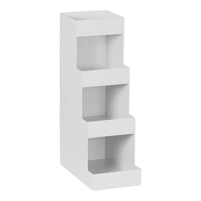 Cal-Mil Classic White 4-Tier Plastic Condiment Organizer Luxury