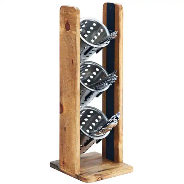 Cal-Mil 3411-99 Madera 3-Cylinder Vertical Flatware / Condiment Display New Release