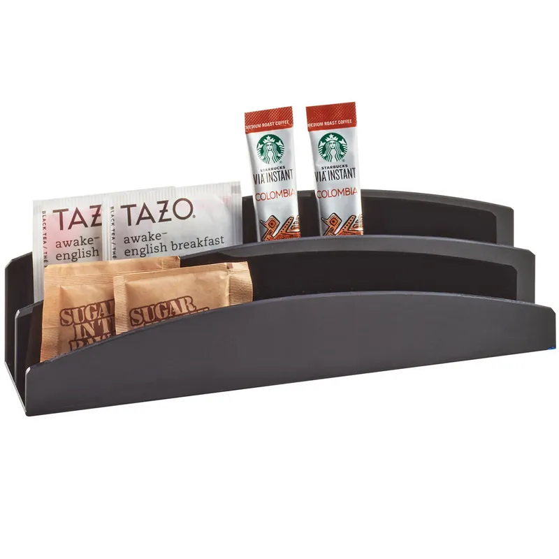Viral Cal-Mil 3580-13 Black Extra Wide Plastic Packet Organizer - 9 1/2" x 2" x 2 3/4"
