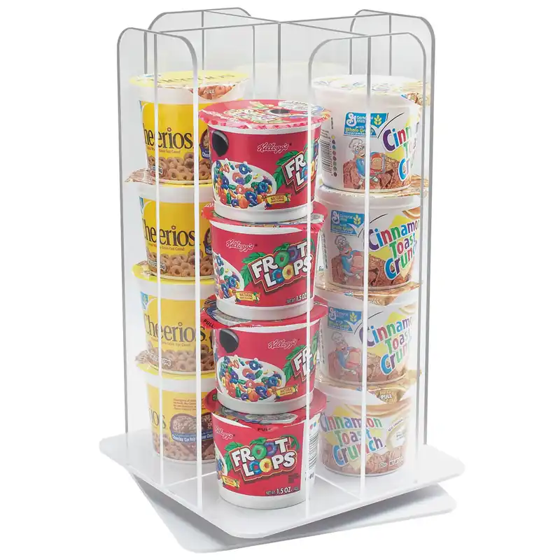 Cal-Mil 1539-12 Clear Acrylic 4-Section Revolving Cereal Cup Organizer Place Order