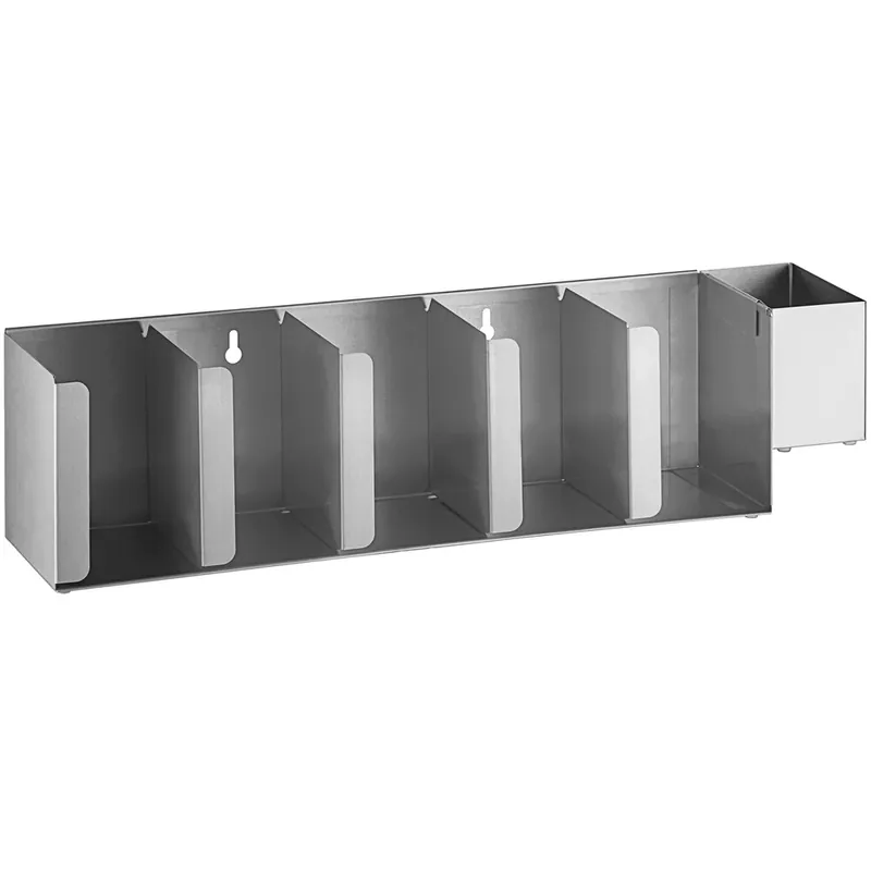 ServSense Adjustable 5-Section Stainless Steel Wall-Mount / Countertop Cup / Lid Holder with Straw Caddy Attachment Limited Edition