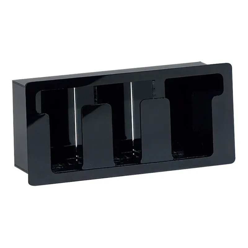 Dispense-Rite Black Acrylic 3-Section Built-In Flush-Mount Lid Organizer FML-3 Hassle-Free Returns