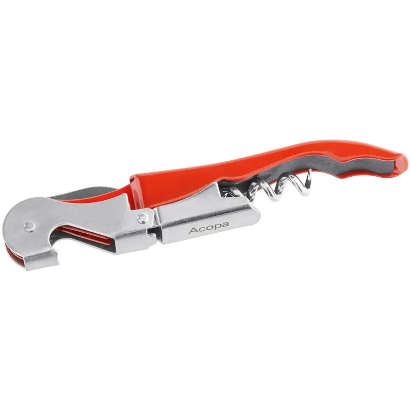 Clearance Acopa Waiter's Corkscrew with Red Metal Handle