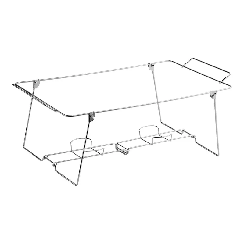 Choice Chrome Wire Folding Chafer Stand for Full Size Disposable Pans Authentic