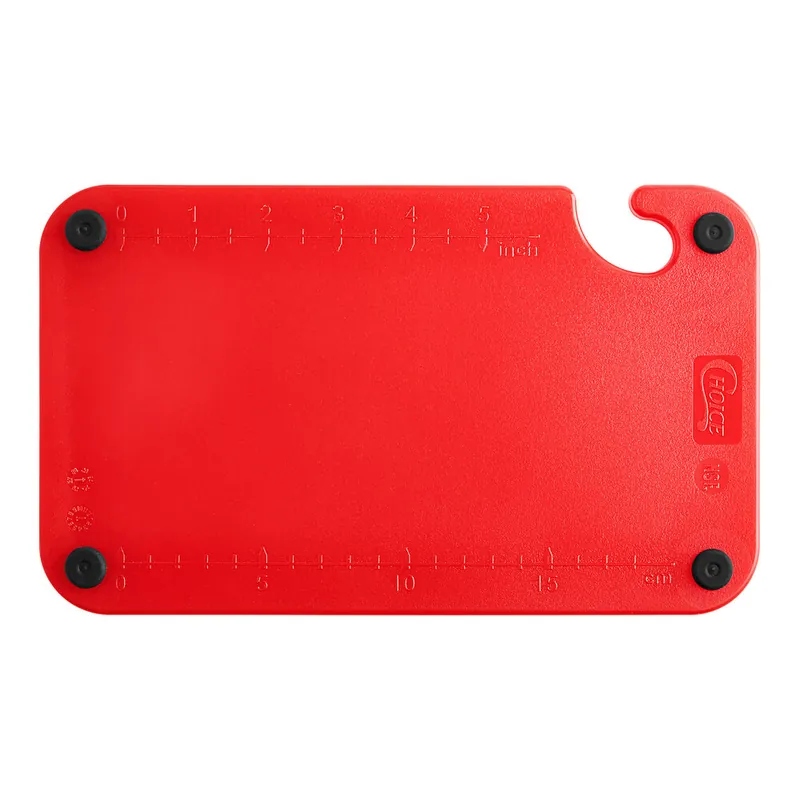 Best Price Choice 10" x 6" x 3/8" Red Cutting Board with Grips, Hook, and Rulers