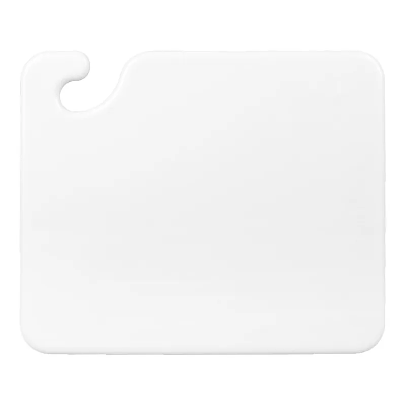 San Jamar CB101212WH Cut-N-Carry® 12" x 10" x 1/2" White Cutting Board with Hook Fast Shipping