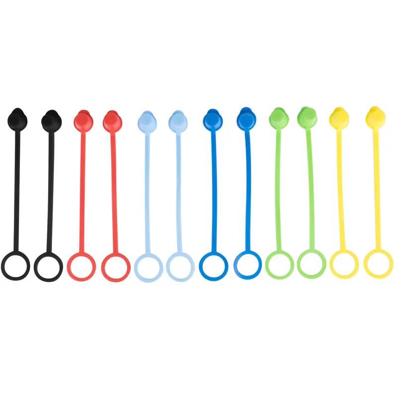 TableCraft C100TA Assorted Squeeze Bottle Tethered Caps - 12/Pack Low Price