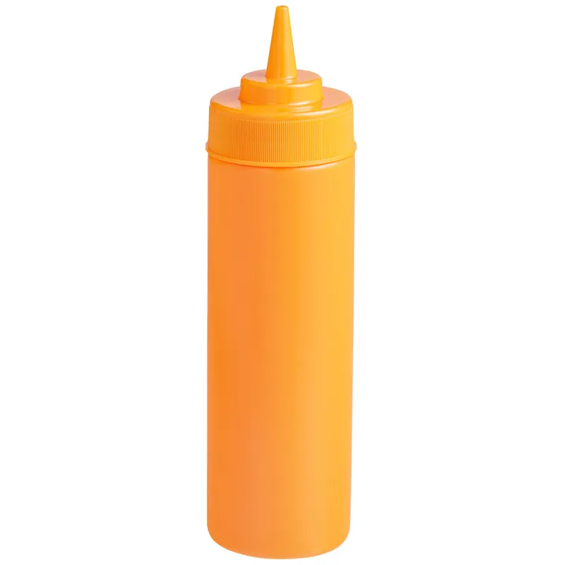Choice 12 oz. Orange Wide Mouth Squeeze Bottle- 6/Pack Factory Price