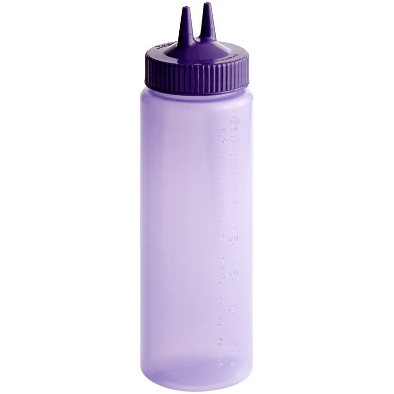 Vollrath 2324C-54 Traex® Color-Mate™ 24 oz. Purple Twin Tip™ Wide Mouth Squeeze Bottle Authentic