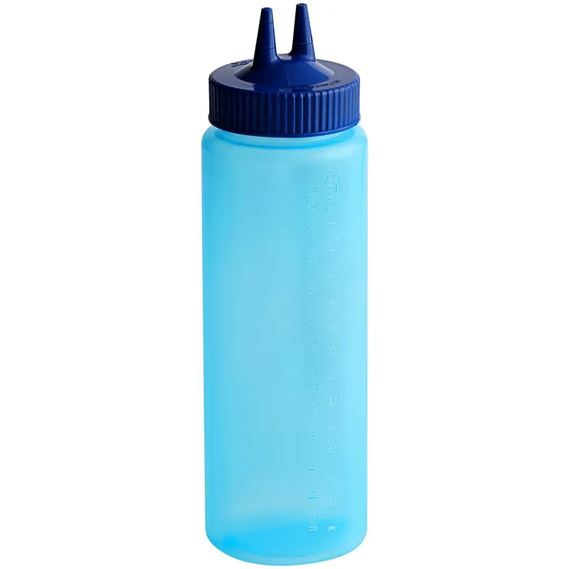 Vollrath 2324C-44 Traex® Color-Mate™ 24 oz. Blue Twin Tip™ Wide Mouth Squeeze Bottle In Demand