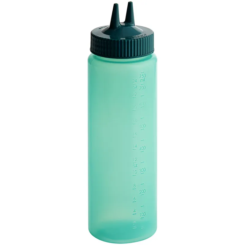 Viral Vollrath 2324C-191 Traex® Color-Mate™ 24 oz. Vista Green Twin Tip™ Wide Mouth Squeeze Bottle
