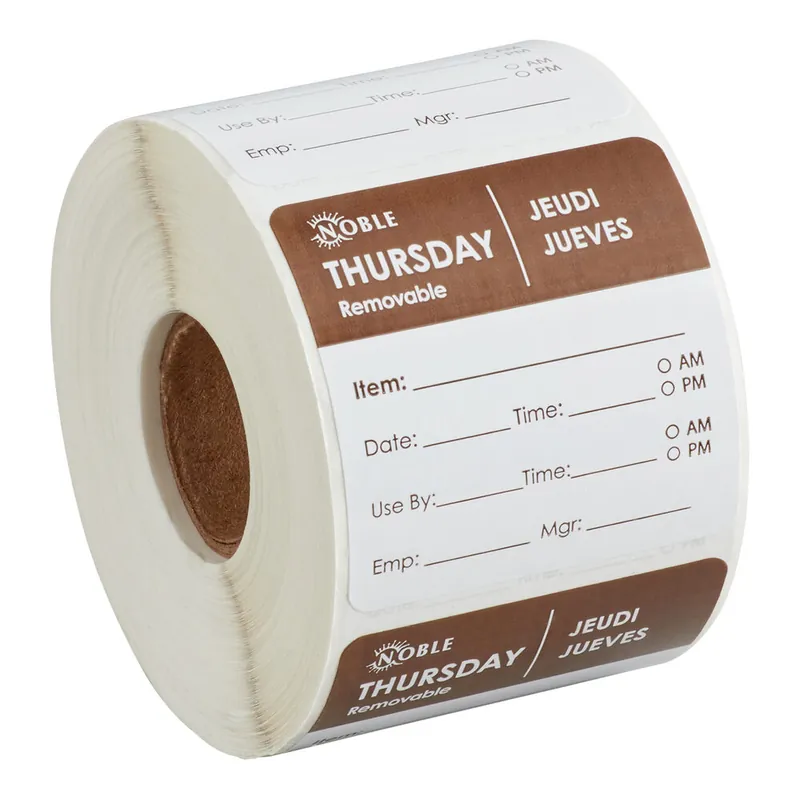 Noble Thursday 2" x 2" Removable Day of the Week Label - 500/Roll Best Seller