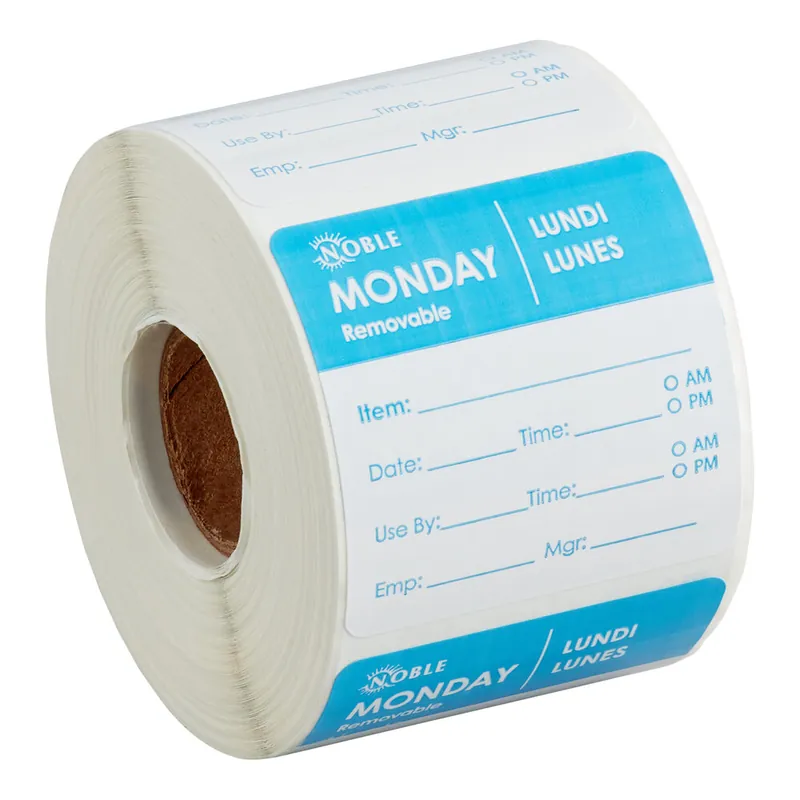 Trusted Brand Noble Monday 2" x 2" Removable Day of the Week Label - 500/Roll