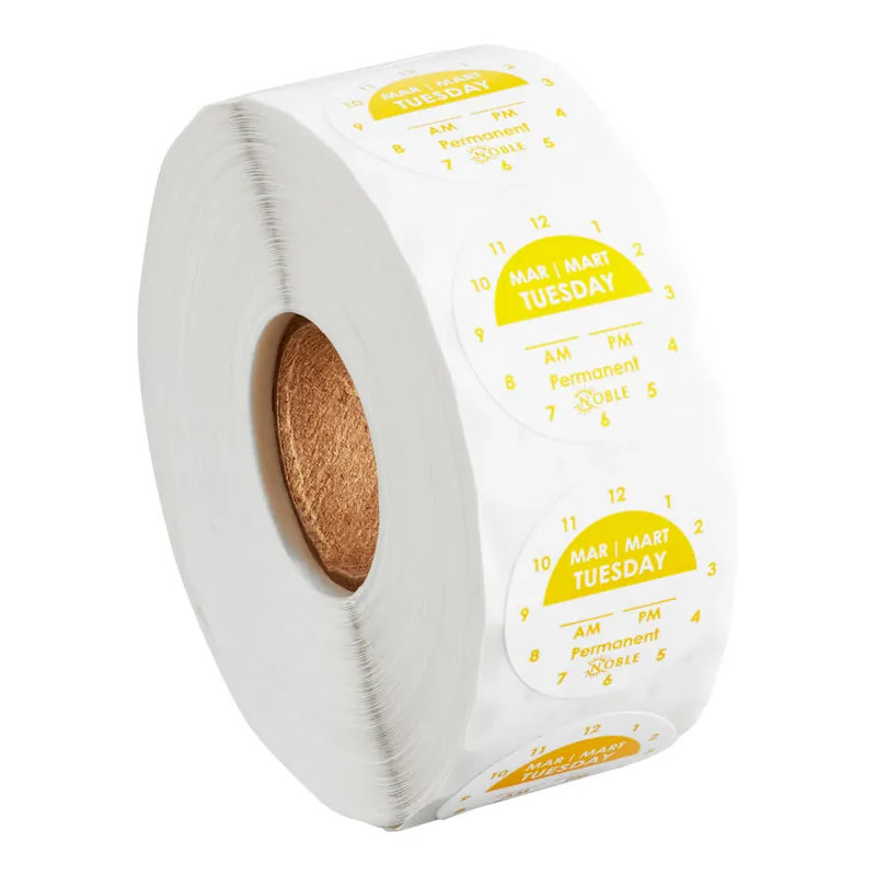Best Price Noble Tuesday 1" Permanent Day of the Week Clock Label - 1,000/Roll