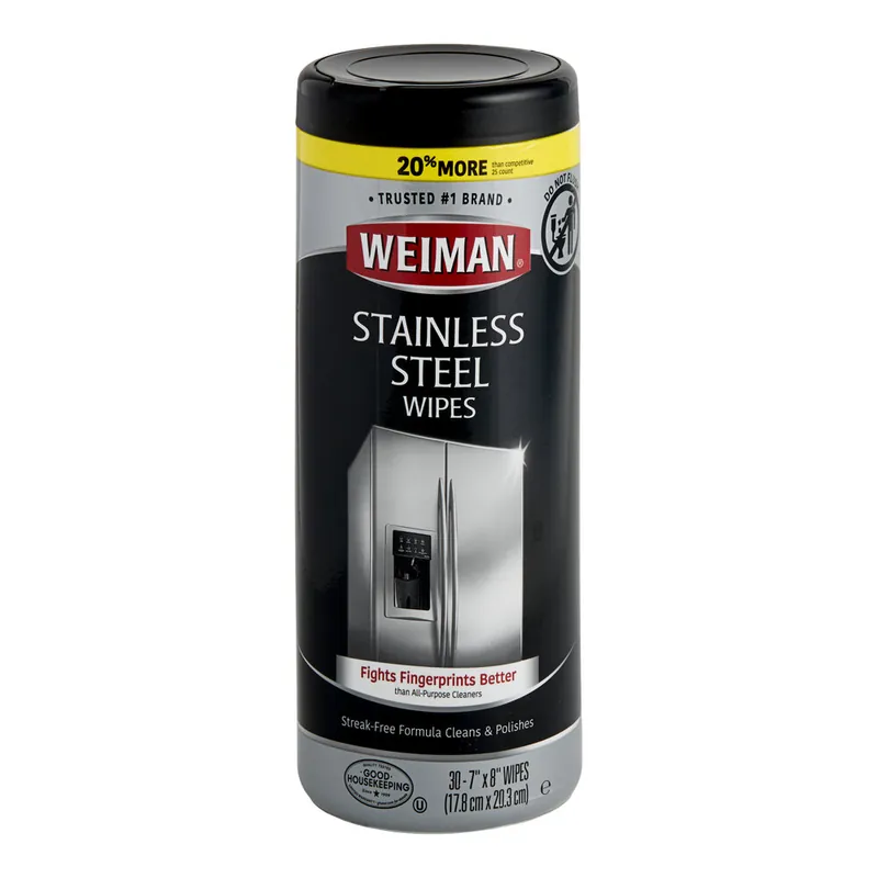 30 ct. Weiman 92 Stainless Steel Cleaning & Polishing Wipes Direct From Manufacturer