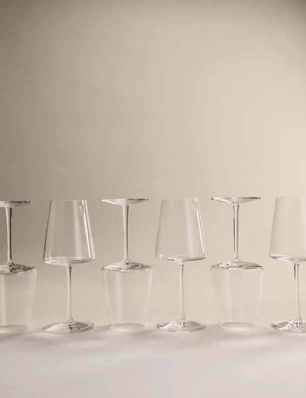 Set of 6 Modern Red Wine Glasses Same Day Shipping