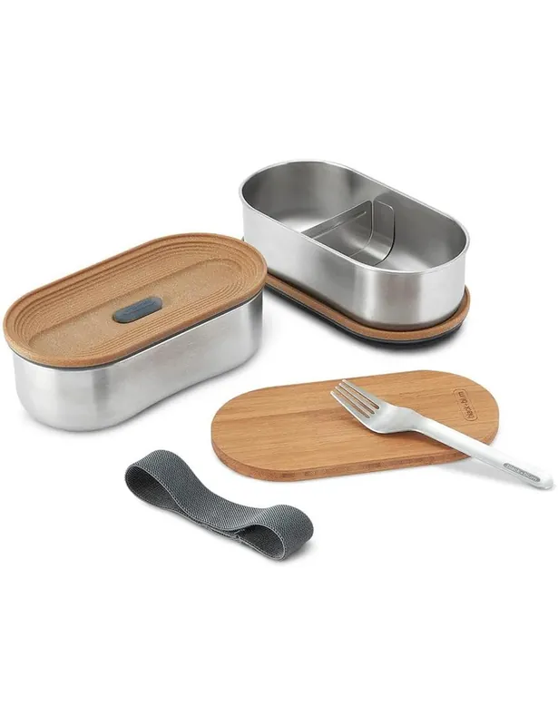 Worldwide Shipping Set of 2 Stainless Steel Bento Boxes