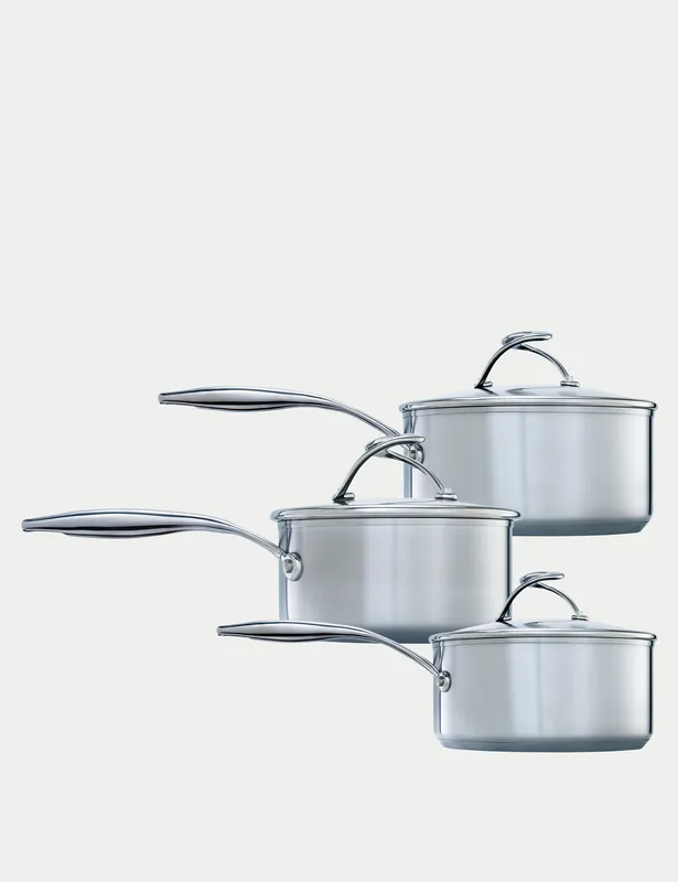 S Series Stainless Steel Saucepan Set of 3 Professional Grade