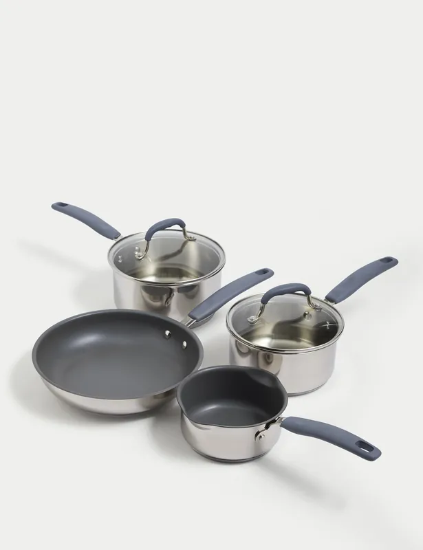 Hassle-Free Returns 4pc Stainless Steel Pan Set