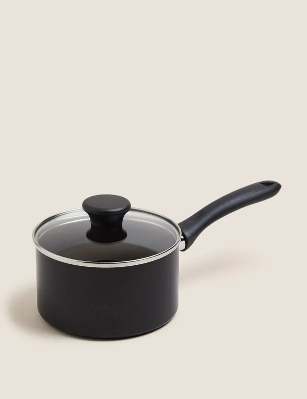 Black Aluminium 16cm Non-Stick Saucepan Final Sale