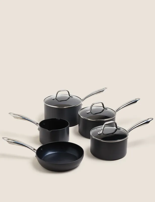 Money Back Guarantee 5 Piece Hard Anodised Pan Set